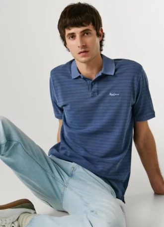 Striped Pique Polo Shirt