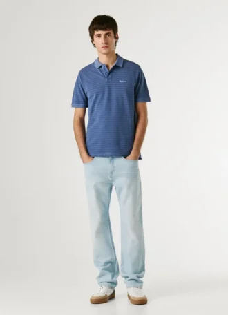 Striped Pique Polo Shirt