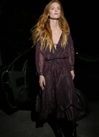 Striped Print Midi Dress