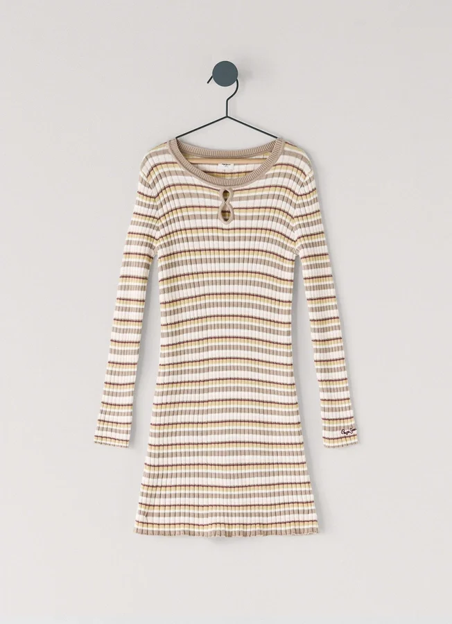 Striped Ribbed Mini Dress Striped Ribbed Mini Dress