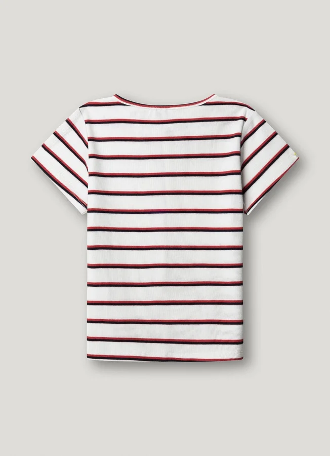 Striped Ribbed T-Shirt Striped Ribbed T-Shirt