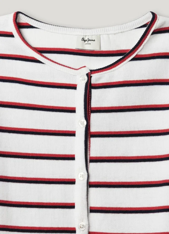 Striped Ribbed T-Shirt Striped Ribbed T-Shirt