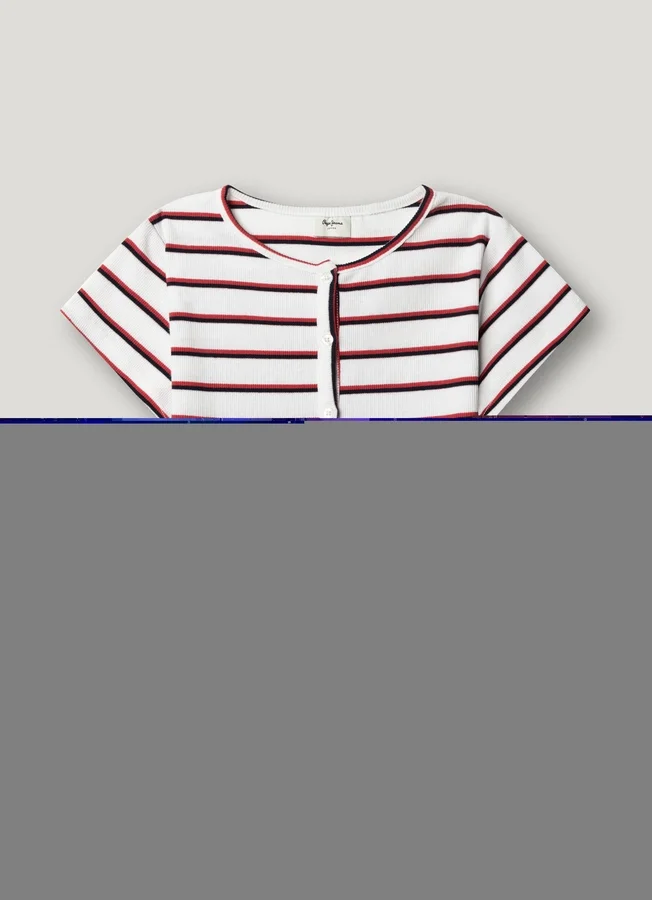 Striped Ribbed T-Shirt Striped Ribbed T-Shirt