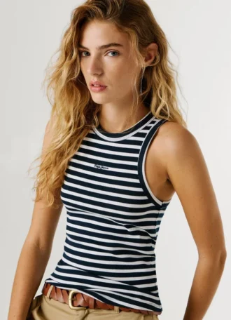 Striped Ribbed Top