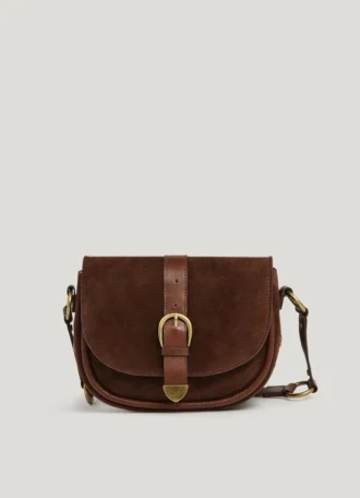 Suede Bag with Flap