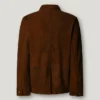 Suede Jacket with Button-Up Fastening