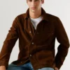 Suede Jacket with Button-Up Fastening
