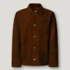 Suede Jacket with Button-Up Fastening
