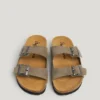 Suede Sandals with Double Buckle