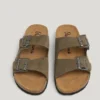Suede Sandals with Double Buckle Suede Sandals with Double Buckle