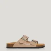 Suede Sandals with Double Buckle