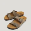 Suede Sandals with Double Buckle