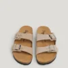 Suede Sandals with Double Buckle