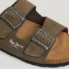 Suede Sandals with Double Buckle Suede Sandals with Double Buckle