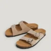 Suede Sandals with Double Buckle