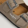 Suede Sandals with Double Buckle Suede Sandals with Double Buckle