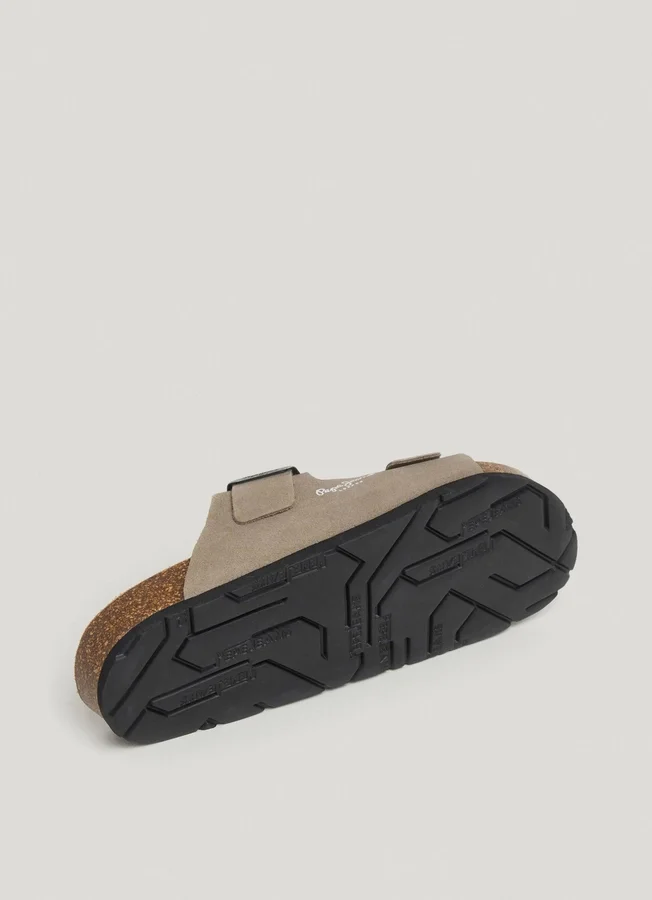 Suede Sandals with Double Buckle Suede Sandals with Double Buckle