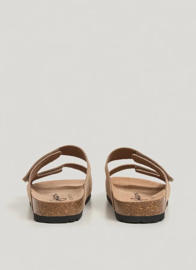 Suede Sandals with Double Velcro Closure Suede Sandals with Double Velcro Closure