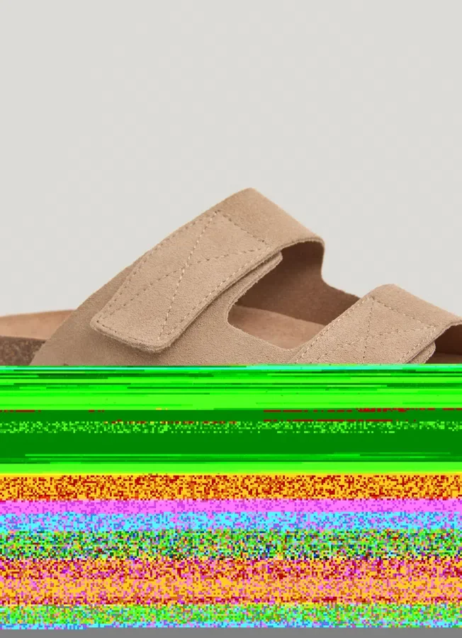 Suede Sandals with Double Velcro Closure Suede Sandals with Double Velcro Closure