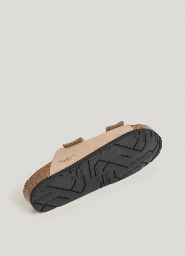 Suede Sandals with Double Velcro Closure Suede Sandals with Double Velcro Closure