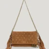 Suede Shoulder Bag with Fringes Suede Shoulder Bag with Fringes