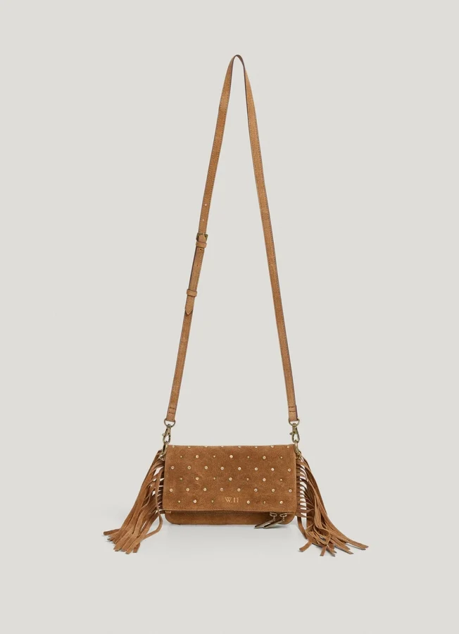 Suede Shoulder Bag with Fringes Suede Shoulder Bag with Fringes