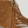 Suede Shoulder Bag with Fringes Suede Shoulder Bag with Fringes