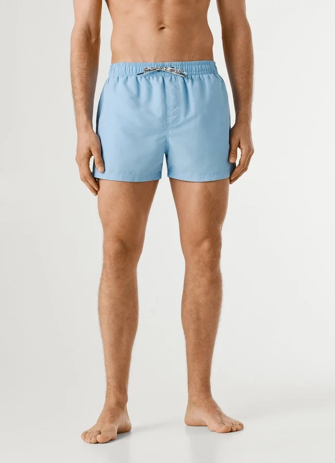 Swim Shorts with Circular Logo Swim Shorts with Circular Logo