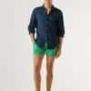 Swim Shorts with Leaf Print