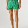 Swim Shorts with Leaf Print
