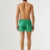 Swim Shorts with Leaf Print