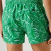 Swim Shorts with Leaf Print