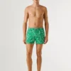Swim Shorts with Leaf Print