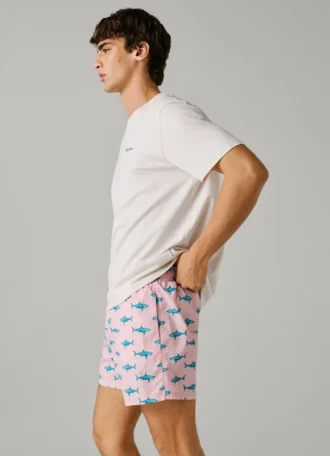 Swim Shorts with Shark Print