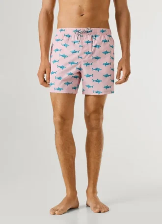Swim Shorts with Shark Print