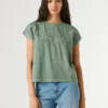 T-Shirt with Openwork Floral Details