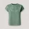 T-Shirt with Openwork Floral Details