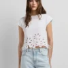 T-Shirt with Openwork Flowers