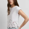 T-Shirt with Openwork Flowers