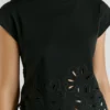 T-Shirt with Openwork Flowers