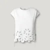 T-Shirt with Openwork Flowers