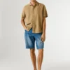 Taper Fit Denim Bermuda Shorts