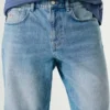 Taper Fit Denim Bermuda Shorts