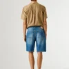 Taper Fit Denim Bermuda Shorts