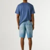Taper Fit Denim Bermuda Shorts