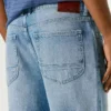 Taper Fit Denim Bermuda Shorts