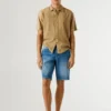 Taper Fit Denim Bermuda Shorts