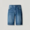 Taper Fit Denim Bermuda Shorts