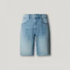 Taper Fit Denim Bermuda Shorts