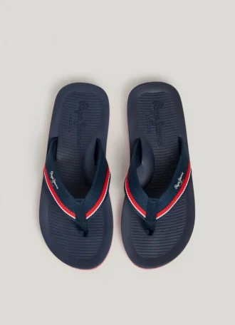 Three-Point Beach Flip Flops with Logo